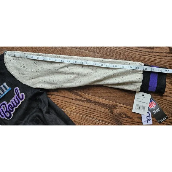 Alyssa Milano NFL Super Bowl 52 Minnesota BLKWomens Jacket Eagles Patriots S